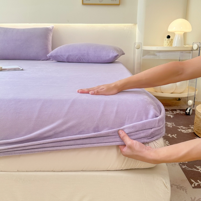 91家纺网 家纺一手货源 找家纺 （总）美梦莱 2024新款保暖高克重牛奶绒床品单品系列-单床笠（支持一件代发）