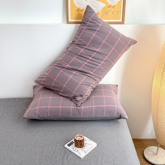 91家纺网 家纺一手货源 找家纺 （总）美梦莱 2023新款A类全棉色织水洗棉系列单品枕套（支持一件代发）