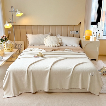 91家纺网 家纺一手货源 找家纺 （总）美梦莱 2022新款华夫格牛奶绒双层复合毯空调毯（支持一件代发）