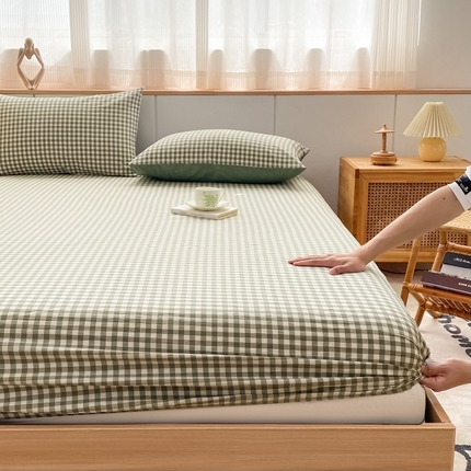 91家纺网 家纺一手货源 找家纺 （总）美梦莱 2023新款A类全棉色织水洗棉系列单品床笠（支持一件代发）