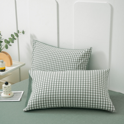 91家纺网 家纺一手货源 找家纺 （总）美梦莱 2024新款高支全棉色织水洗棉枕套（支持一件代发）