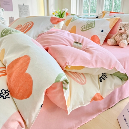 91家纺网 家纺一手货源 找家纺 正莱欣 2025新品加厚生态棉磨毛四件套高克重植物羊绒床单款床笠款四件套大量现货 艾薇儿