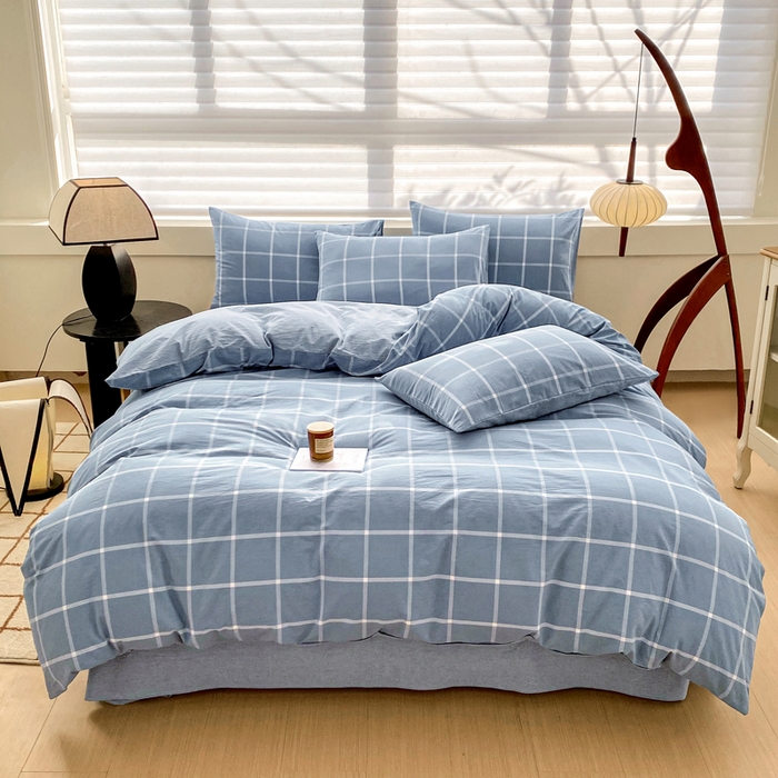 91家纺网 家纺一手货源 找家纺 （总）美梦莱 2024新款A类全棉色织水洗棉四件套 套件系列（支持一件代发）