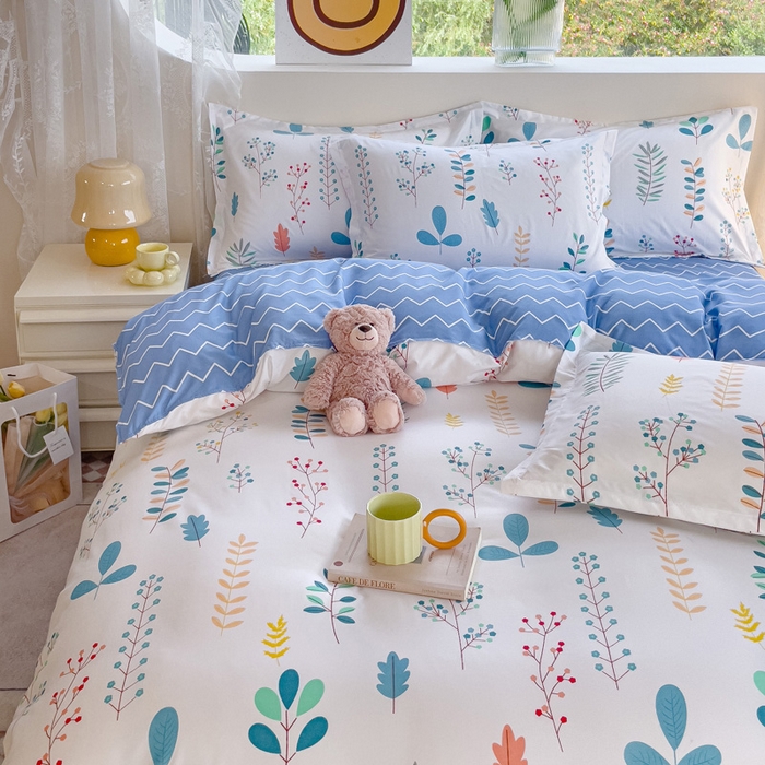 91家纺网 家纺一手货源 找家纺 布可家纺 2025新款水洗棉印花四件套 晴朗