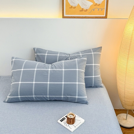 91家纺网 家纺一手货源 找家纺 （总）美梦莱 2023新款A类全棉色织水洗棉系列单品枕套（支持一件代发）