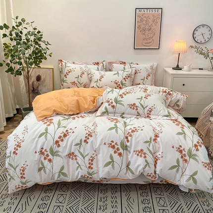 橙艺家居 2024新款铂金柔棉全棉印花四件套 春和景明