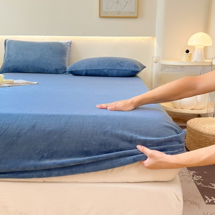 91家纺网 家纺一手货源 找家纺 （总）美梦莱 2024新款保暖高克重牛奶绒床品单品系列-单床笠（支持一件代发）