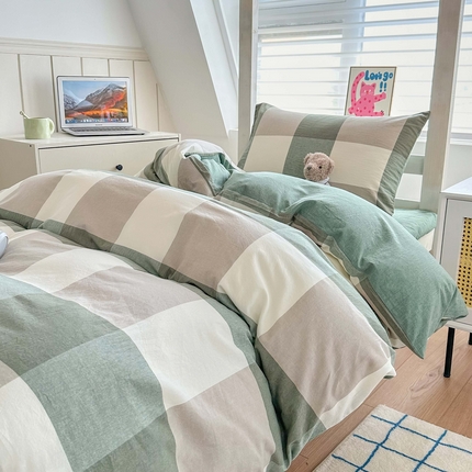 91家纺网 家纺一手货源 找家纺 （总）美梦莱 2024新款A类全棉无印风水洗棉宿舍单被套