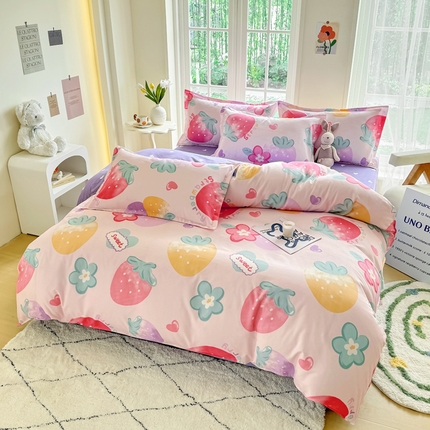 91家纺网 家纺一手货源 找家纺 （总）正莱欣 2025新品加厚生态棉磨毛四件套高克重植物羊绒床单款床笠款四件套大量现货（学生三件套）