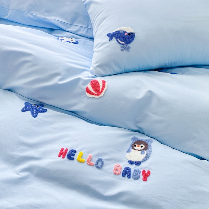 91家纺网 家纺一手货源 找家纺 （总）美梦莱 2024新款小清新全棉ins风毛巾绣四件套（支持一件代发）