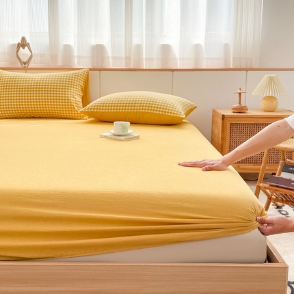 91家纺网 家纺一手货源 找家纺 （总）美梦莱 2023新款A类全棉色织水洗棉系列单品床笠（支持一件代发）