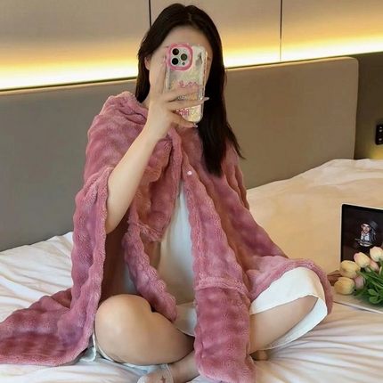 91家纺网 家纺一手货源 找家纺 （总）枕芯真意 2024新款多巴胺毛巾绣披肩毯