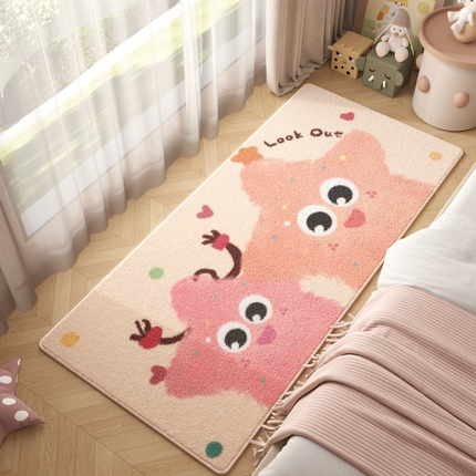 91家纺网 家纺一手货源 找家纺 （总）卡初家居（原微来） 2025秋冬温柔仿羊绒防滑地垫床边毯-多彩星梦