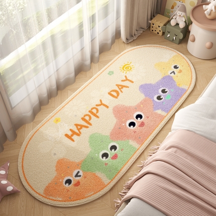 91家纺网 家纺一手货源 找家纺 （总）卡初家居（原微来） 2025秋冬温柔仿羊绒防滑地垫床边毯-多彩星梦