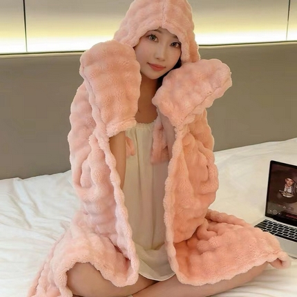 91家纺网 家纺一手货源 找家纺 （总）枕芯真意 2024新款多巴胺毛巾绣披肩毯