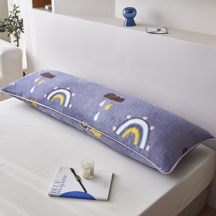 91家纺网 家纺一手货源 找家纺 爱港家纺 2024新款牛奶绒，法莱绒，双人情侣长枕套 隔脏隔汗冬季保暖长枕套 智慧桥