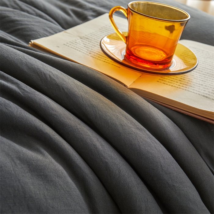 91家纺网 家纺一手货源 找家纺 梦恬佳 2024新款原棉大豆被 深灰+浅灰