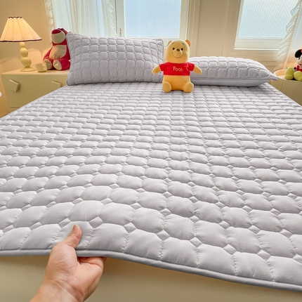 91家纺网 家纺一手货源 找家纺 （总）暖季家纺 2025新款A类原棉抗菌防水床护垫纯色