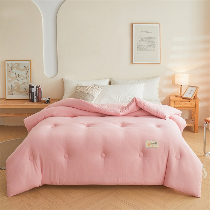 91家纺网 家纺一手货源 找家纺 梦恬佳 2024新款原棉大豆被 粉色