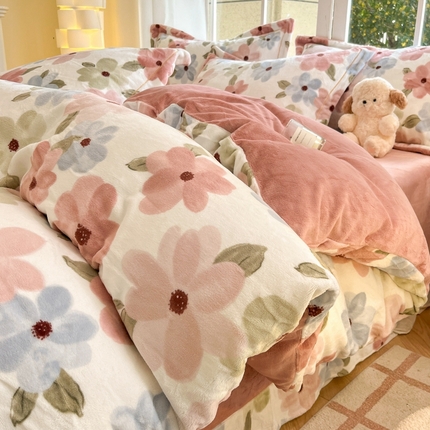 （总）未来家居 2024新款绣花高克重臻棉绒四件套