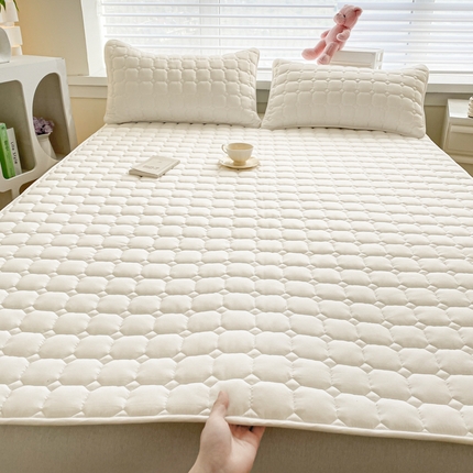 91家纺网 家纺一手货源 找家纺 （总）暖季家纺 2025新款A类原棉抗菌防水床护垫纯色