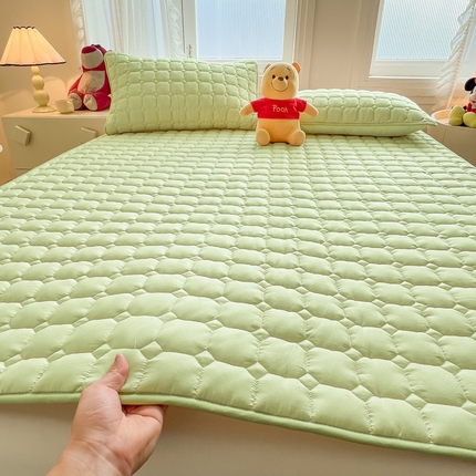 91家纺网 家纺一手货源 找家纺 （总）暖季家纺 2025新款A类原棉抗菌防水床护垫纯色