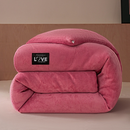 侨鑫 2024新款A类牛奶绒羽丝棉加厚冬被 被子被芯 豆沙粉