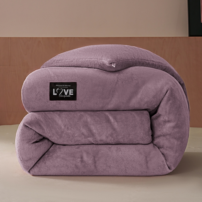 91家纺网 家纺一手货源 找家纺 侨鑫 2024新款A类牛奶绒羽丝棉加厚冬被 被子被芯 黛紫