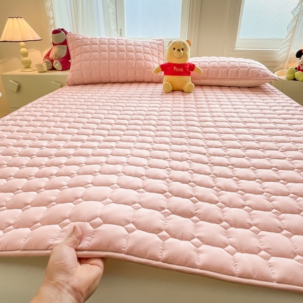 91家纺网 家纺一手货源 找家纺 （总）暖季家纺 2025新款A类原棉抗菌防水床护垫纯色