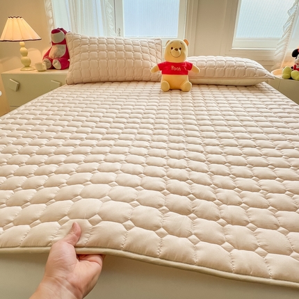 91家纺网 家纺一手货源 找家纺 （总）暖季家纺 2025新款A类原棉抗菌防水床护垫纯色