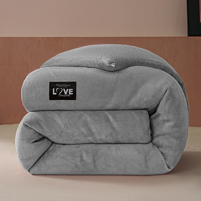 91家纺网 家纺一手货源 找家纺 侨鑫 2024新款A类牛奶绒羽丝棉加厚冬被 被子被芯 气质灰