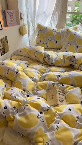 91家纺网 家纺一手货源 找家纺 家贝爱 2024新款南法风花边水洗棉四件套 南法风-芒果