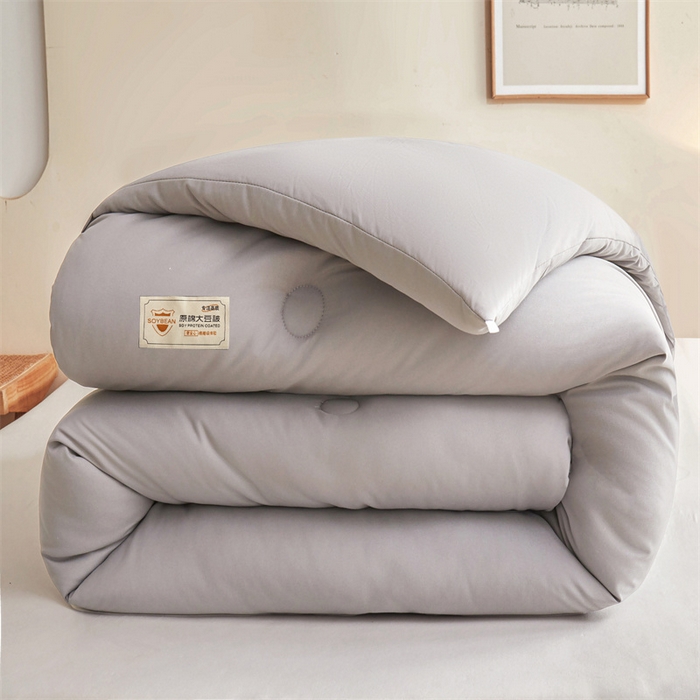 91家纺网 家纺一手货源 找家纺 梦恬佳 2024新款原棉大豆被 浅灰色