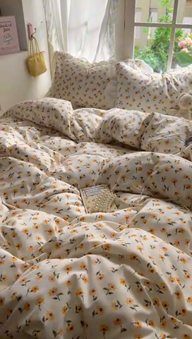 91家纺网 家纺一手货源 找家纺 家贝爱 2024新款南法风花边水洗棉四件套 南法风-恋人黄