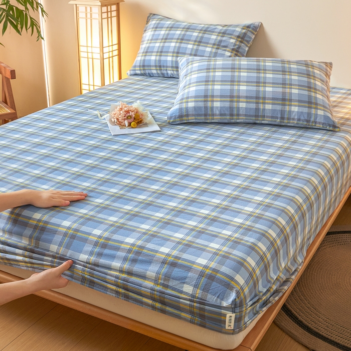 91家纺网 家纺一手货源 找家纺 芬晴家纺 2024新款全棉色织防水床笠大床款 防水-简兮兰