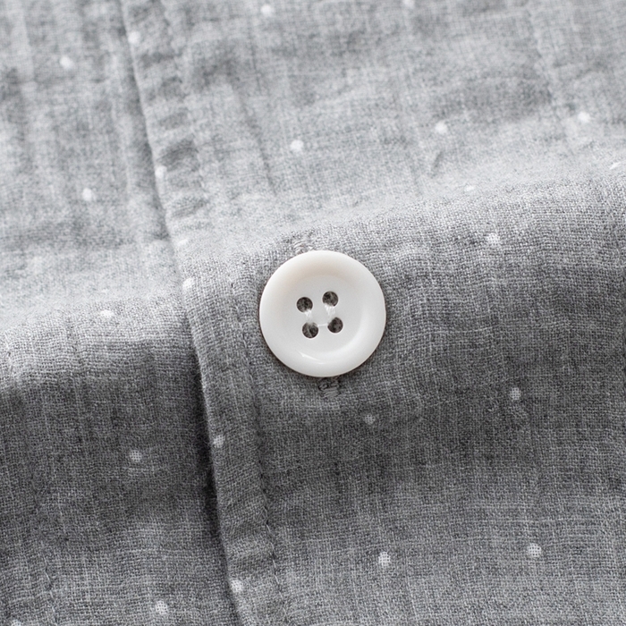 91家纺网 家纺一手货源 找家纺 玖弘家居 2025新款家居服系列-波点系列【控价 抖音79.9  视频号  89.9   小红书  89.9】 波点灰男长袖长裤