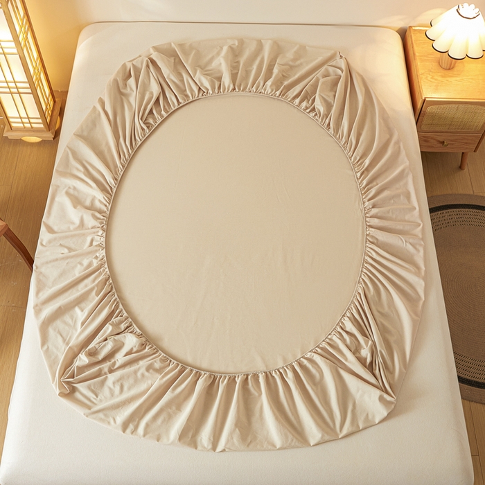 91家纺网 家纺一手货源 找家纺 芬晴家纺 2024新款全棉色织防水床笠大床款 防水-卡其