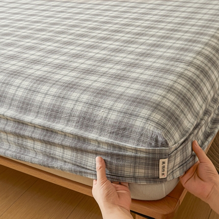 91家纺网 家纺一手货源 找家纺 芬晴家纺 2024新款全棉色织防水床笠大床款 防水-光年灰