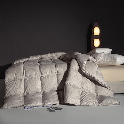 御眠纺 2024爆款天猫京东高端静音鹅绒被夏被春秋被冬被95白鹅绒糯棉面料 欧尼咖色