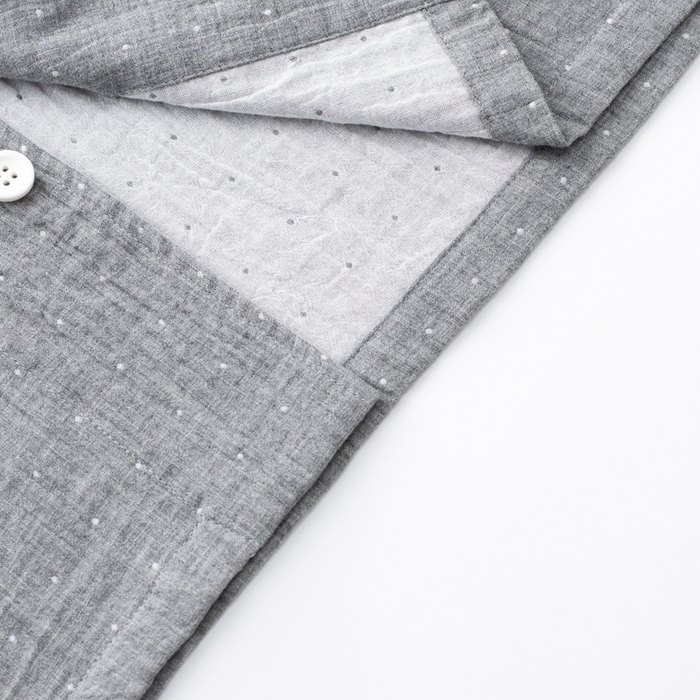 91家纺网 家纺一手货源 找家纺 玖弘家居 2025新款家居服系列-波点系列【控价 抖音79.9  视频号  89.9   小红书  89.9】 波点灰男长袖长裤