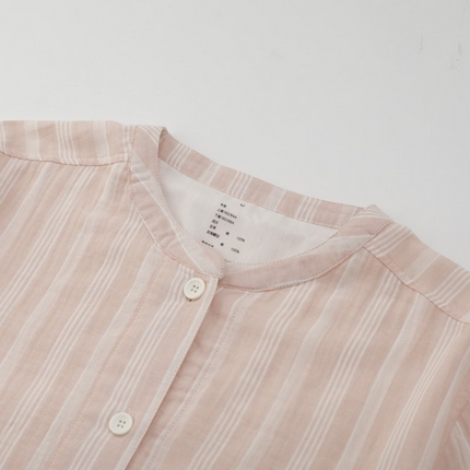 91家纺网 家纺一手货源 找家纺 玖弘家居 2024新款家居服系列-粉色条纹系列 粉条纹七分袖七分裤