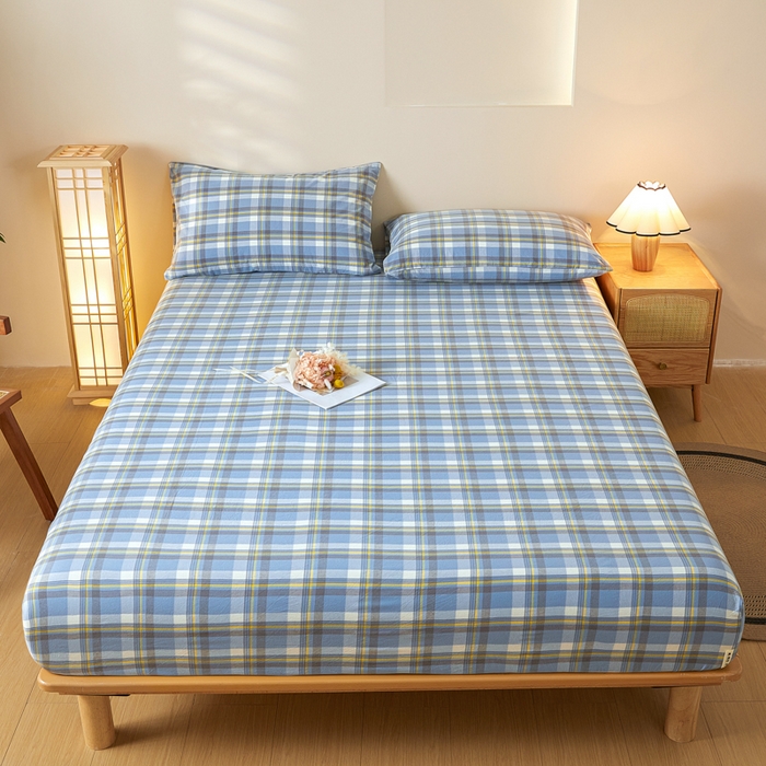 91家纺网 家纺一手货源 找家纺 芬晴家纺 2024新款全棉色织防水床笠大床款 防水-简兮兰