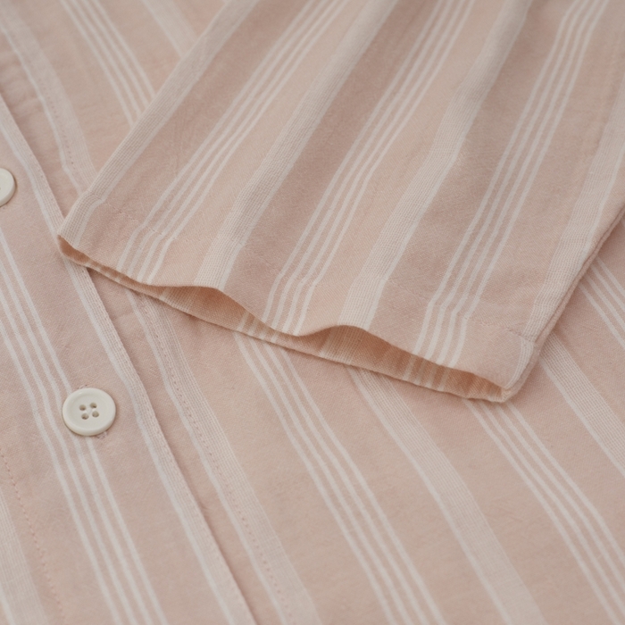 91家纺网 家纺一手货源 找家纺 玖弘家居 2024新款家居服系列-粉色条纹系列 粉条纹七分袖七分裤