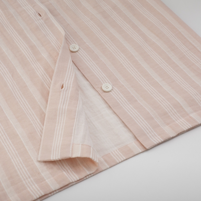 91家纺网 家纺一手货源 找家纺 玖弘家居 2024新款家居服系列-粉色条纹系列 粉条纹七分袖七分裤