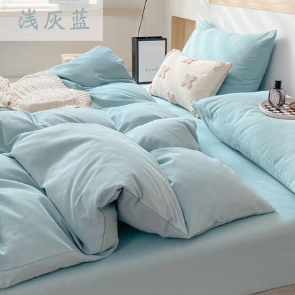 （总）玉元坊 2025年新款ins纯色加厚磨毛全棉纯棉单被套