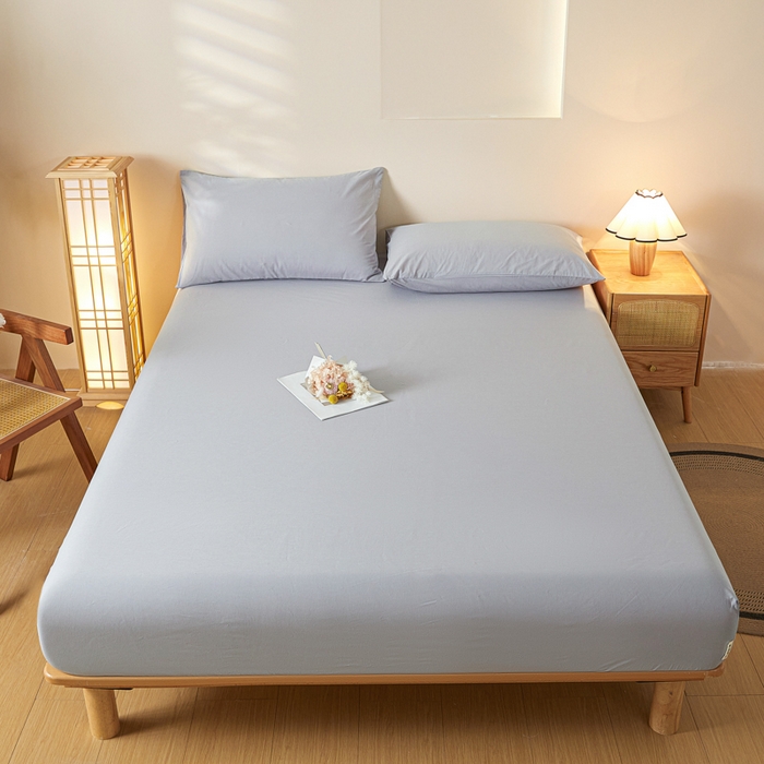 91家纺网 家纺一手货源 找家纺 芬晴家纺 2024新款全棉色织防水床笠大床款 防水-浅灰