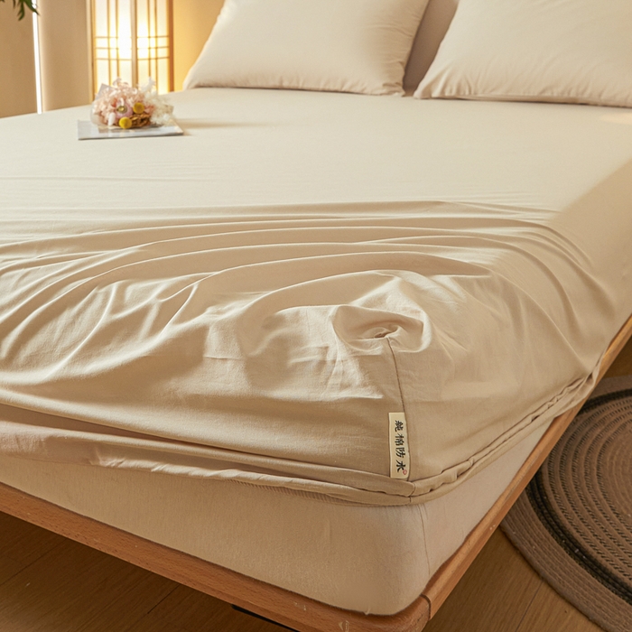 91家纺网 家纺一手货源 找家纺 芬晴家纺 2024新款全棉色织防水床笠大床款 防水-卡其