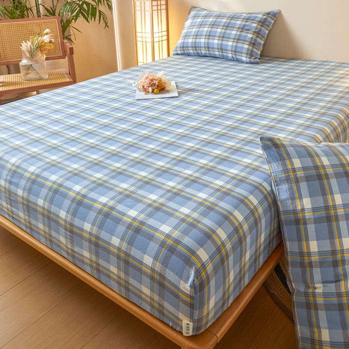 91家纺网 家纺一手货源 找家纺 芬晴家纺 2024新款全棉色织防水床笠大床款 防水-简兮兰