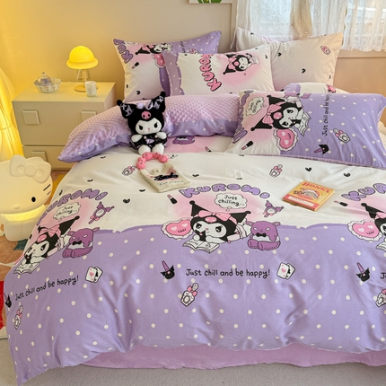 91家纺网 家纺一手货源 找家纺 （总）女子家纺 2024新款加厚保暖全棉加豆豆绒四件套