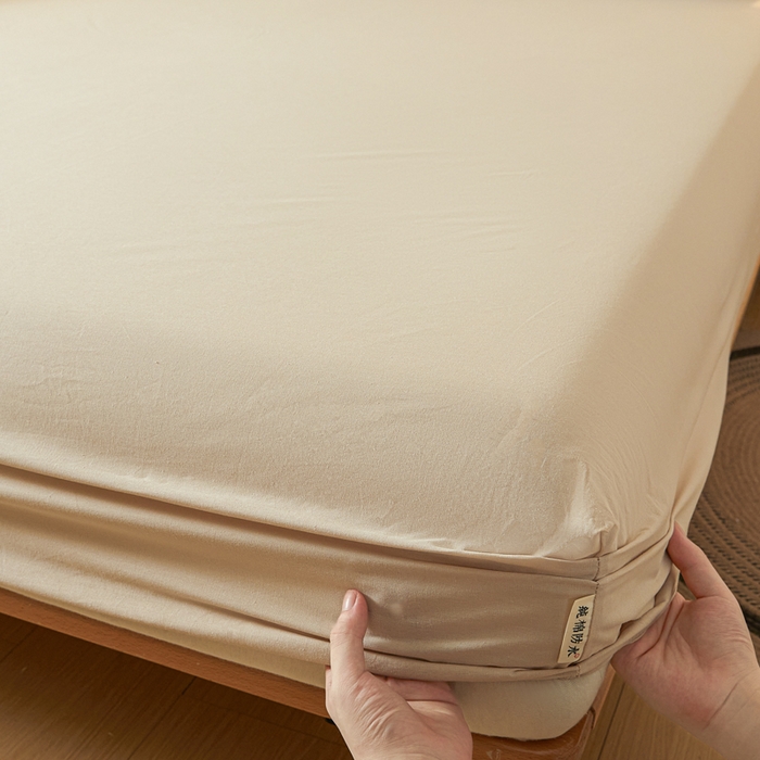 91家纺网 家纺一手货源 找家纺 芬晴家纺 2024新款全棉色织防水床笠大床款 防水-卡其